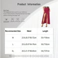 thumbnail image 7 of iiniim Women Dance Long Skirt Ankle Length Side Split Ruched Skirt with Built-in Shorts for Performance Competition C Burgundy M, 7 of 7