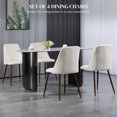 thumbnail image 4 of HOMCOM Ensemble de 4 Chaises de Salle à Manger, Chaise d'Appoint avec Revêtement Toucher Velours, 4 of 10