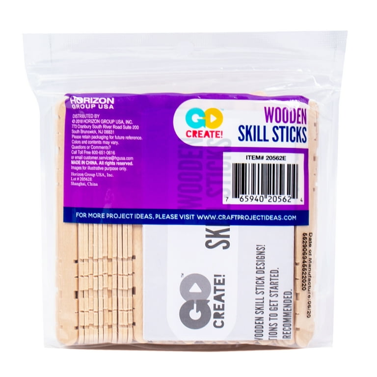 Go Create Colored Wooden Craft Sticks, 150-Pack Rainbow Craft Sticks 
