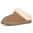 thumbnail image 2 of Parfeying Women's Slip on House Slippers, Real Wool from Sheep, Anti-slip Rubber Sole Warm Indoor Outdoor Slippers for Women, 2 of 7