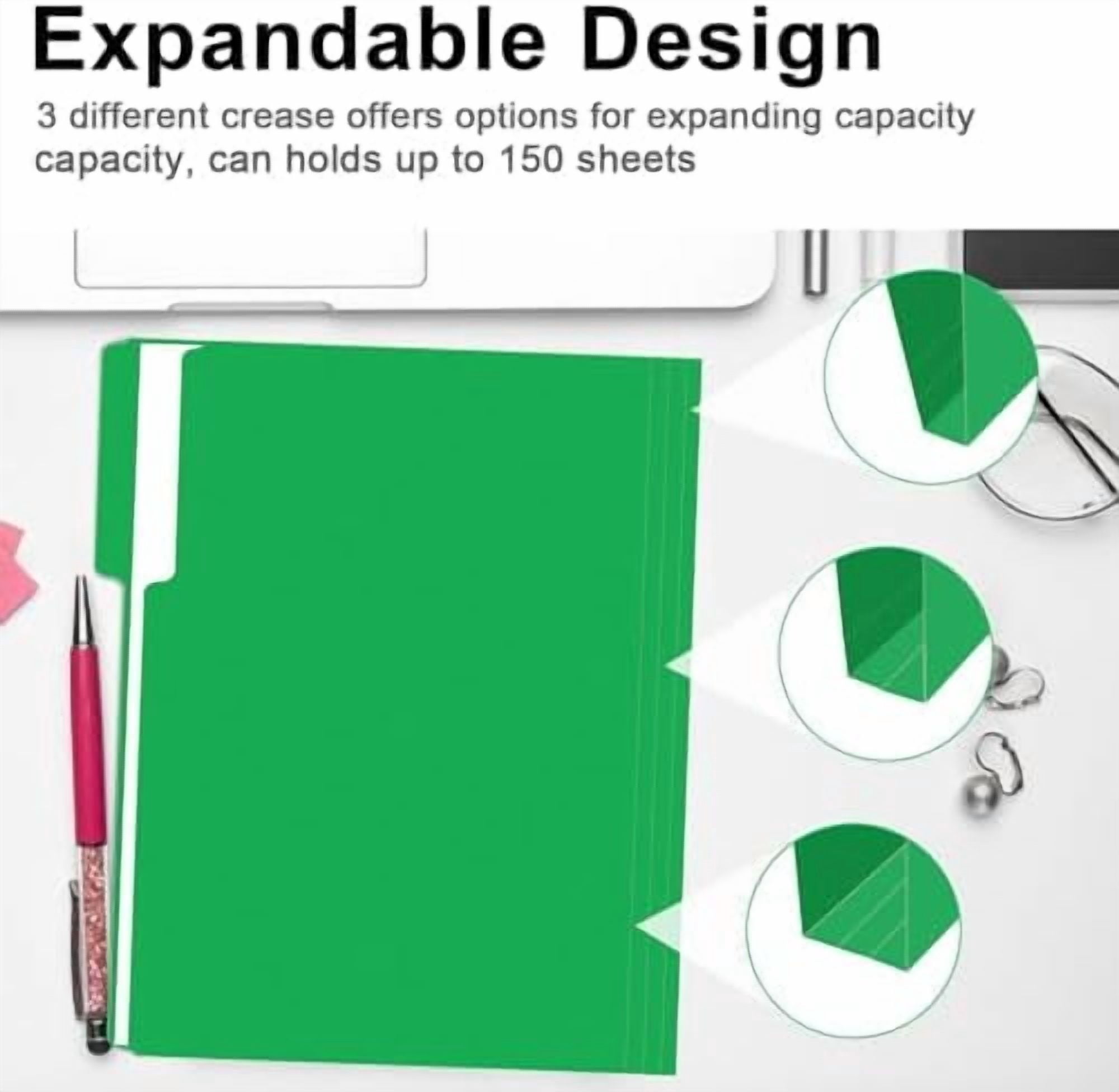 File Folder,  150 Pack 1/3 Cut Tab File Folders Letter Size, Creen, Colored Folders with Tab Great for Organizing and Easy File Storage