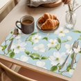thumbnail image 3 of Flower Floral Placemats Set of 6 Country Branch Leaves Watercolor Blue Place Mats Indoor Wipeable Table Mats Washable Cloth Dining Table Placemats for Kitchen Holiday Party Home Decor 13x19 Inch, 3 of 9