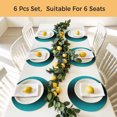 thumbnail image 5 of Teal Black Ombre Round Placemats Set of 6, Braided Polypropylene Place Mats, Gradient Contemporary Abstract Art Washable Table Mats for Kitchen Dinner Holiday Wedding Party Coffee Table Decor 15", 5 of 9