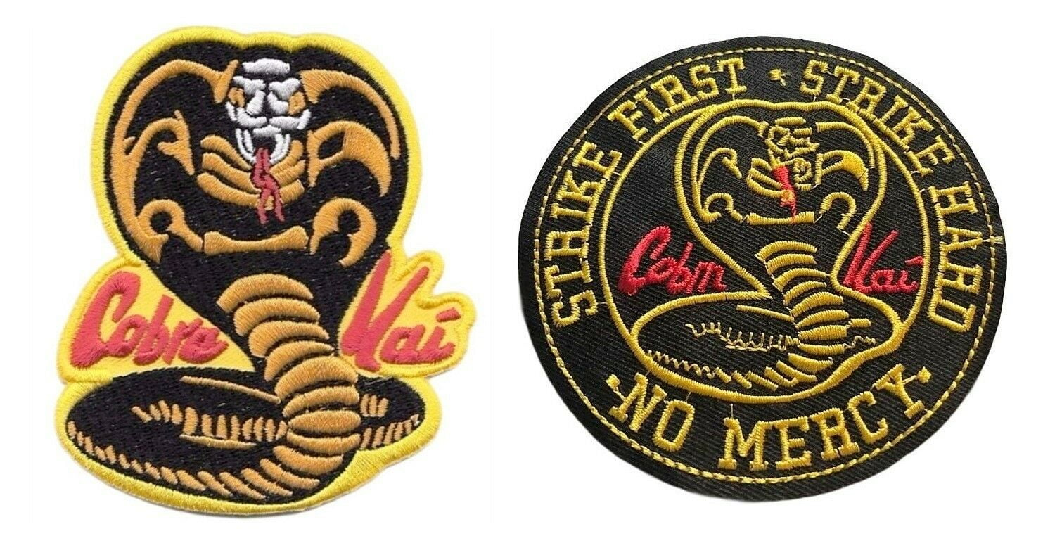 Karate Kid Cobra Kai Strike First Strike Hard Embroidered Patch Set of