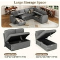thumbnail image 4 of Akaber Sectional Sleeper Sofa, 7 Seats Modular U Shaped Cloud Couch with Pull Out Sofa Bed, Storage Chaise, USB Charging, Adjustable Backrest, 4 of 9