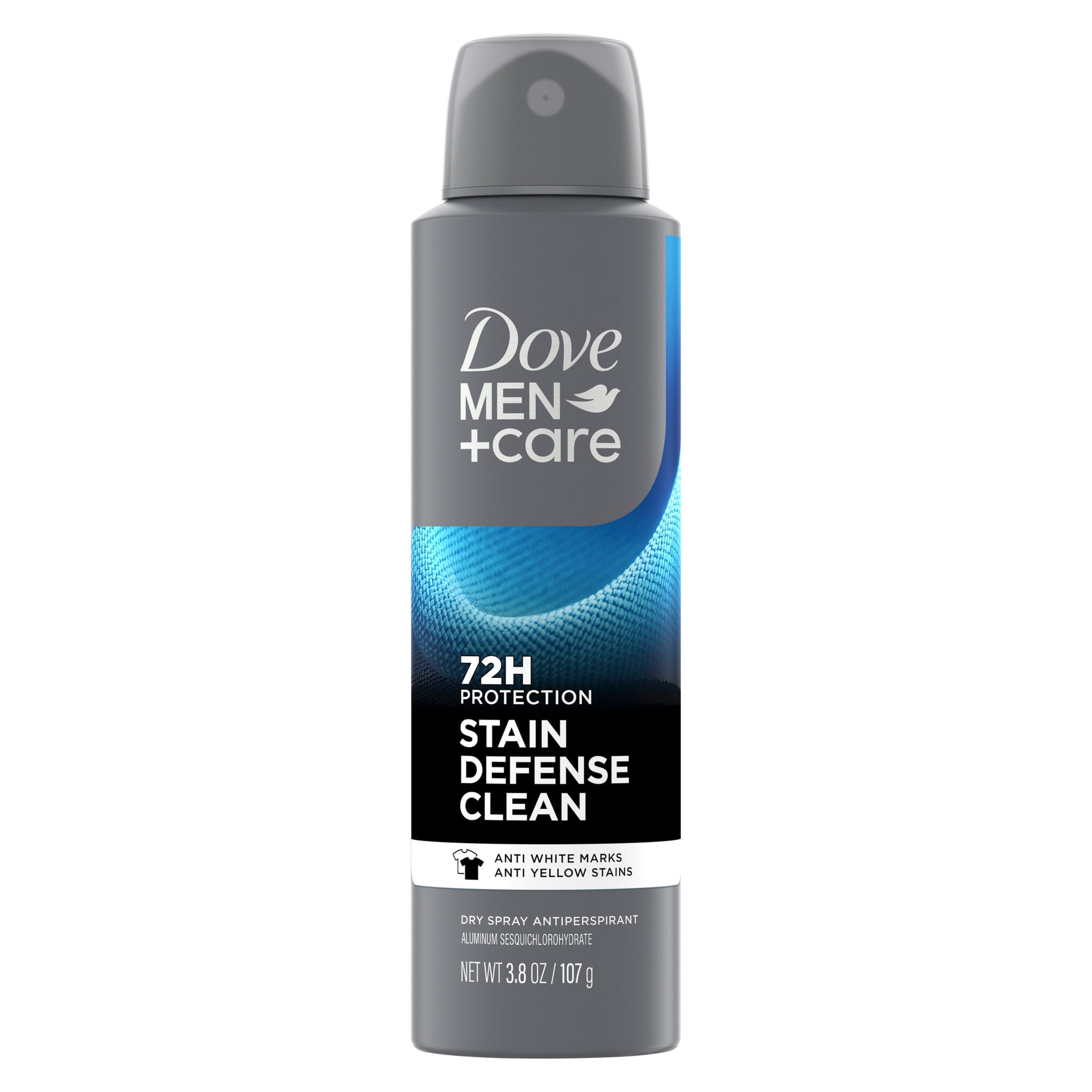 Dove Men+Care Antiperspirant Deodorant Dry Spray For Men Anti-White Marks & Yellow Stains, 72-hour Sweat and Odor Protection Stain Defense Clean with Triple Defense Technology™, 3.8 oz