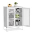 thumbnail image 2 of SONGMICS Metal Storage Cabinet with Mesh Doors, Multipurpose Storage Rack, 3-Tier Office Cabinet, Max. Load Capacity 55 lb per Tier, Matte White UOMC002W02, 2 of 9
