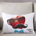thumbnail image 3 of Father's Day Throw Pillow Cover, Love Sunglasses Beard Polka Dot Tie Rectangle Decorative Pillow Case Protector Soft Cushion Cover Lumbar Pillowcase for Couch Sofa Bedroom Car Chair Decor 24x36 Inch, 3 of 8