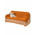 thumbnail image 2 of Burnt Orange Geometric Couch Cover for 2 Cushion Sofa, Country Greece Key Art Washable Loveseat Sofa Covers Slipcover for Sectional Sofas L-Shaped, Couch Throw Cover 71"x118", 2 of 9