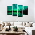 thumbnail image 3 of Elephant Stock Mystic Aurora Wall Art - Horizontal Multi Panel Canvas - Living Room Wall Decor - Nature Multi Panel - Teal And Black Decor - 75" x 48", 3 of 8