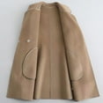 thumbnail image 6 of Fnooota Peacoats for Women, Belt Mid Length Classic Lapel Wool Trench Coat Coffee Size XL, 6 of 6