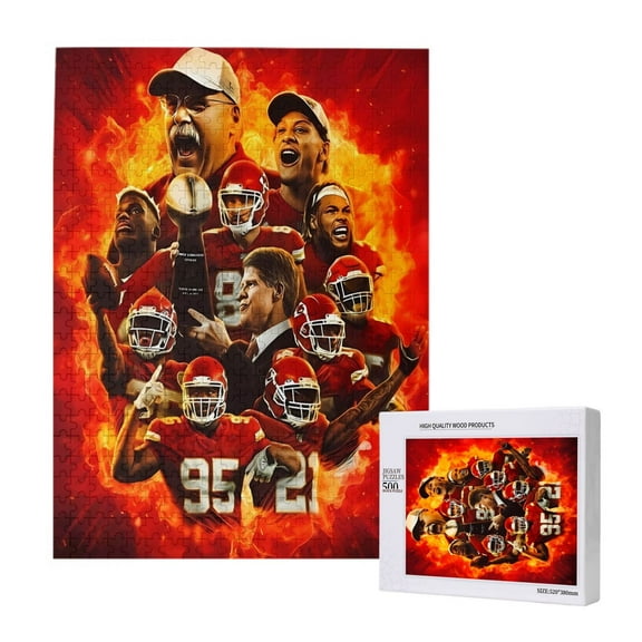 Kansas_City Adult Wooden Jigsaw Puzzle (Colorful Box) - 500 Pieces, Educational Jigsaw Puzzle for Ki_ds, Family Game Night, Unique Gift for Young Football Fans