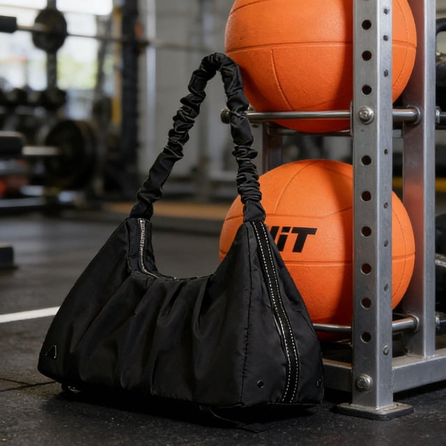 Bolso de gimnasio para mujer, bandolera, gran capacidad, multiusos, portátil, moderno, para yoga Negro