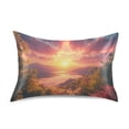 thumbnail image 3 of Dailycode Satin Pillow Case King Silk Pillow Cover for Hair and Skin Envelope Closure Beautiful Sunrise over Mountains 20"x40", 3 of 9