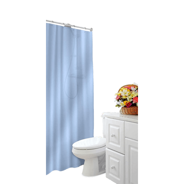 Dependable Industries Shower Curtain Liner Mildew Resistant Light Blue