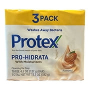 Protex Antibacterial Soap Jabon Contra Bacterias Pro Hidrata Almond 3 Bars