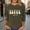 A192 Army Green, variant on Easter Ribbed Knit Sweater for Women Colorful Bunny Rabbit Graphic Crewneck Three Quarter Sleeve Soft Texture Casual Holiday Celebration Top