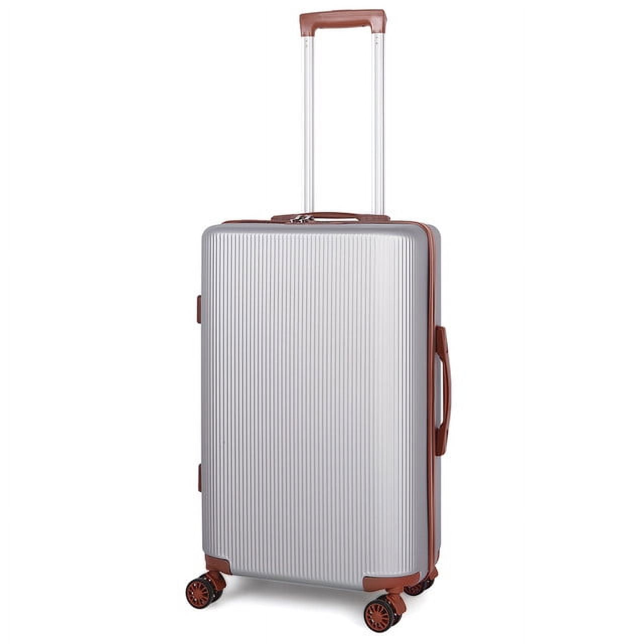 Hikolayae Cottoncandy Collection Hardside Spinner Luggage Sets in Border Silver, 3 Piece - TSA Lock