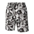 thumbnail image 6 of Uemuo Lilies Flowers Pattern Men's Swim Trunks Hawaiian Beach Bathing Suit Swimsuits Beach Quick-Dry Shorts with Pockets-, 6 of 9