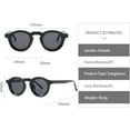 thumbnail image 2 of Round Sunglasses Women Men Punk Shades Retro Sun Glasses Clear Lens Frame Uv400 Female(Black,one), 2 of 2