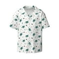 thumbnail image 2 of Lsque Hand Drawn Turtle print Men's Cuban Collar Short Sleeve Shirt Summer Beachwear Casual Button Down Fashionable Vacation Leisure Shirt-Large, 2 of 7