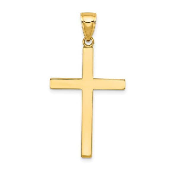 FB Jewels 14K Yellow Gold Stick Cross Pendant