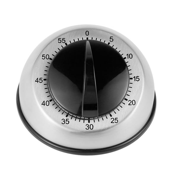 LHX MKBL Stainless Steel Kitchen Timer 60 Minutes Mechanical Wind up Time Reminder Countdown Timer Loud Ring Alarm Sound Analogue Clock for Cooking Baking Sports Games