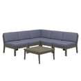 thumbnail image 3 of Christopher Knight Home 6-Piece Acacia Wood Outdoor Sectional Sofa Set with Patio Coffee Table, Dark Gray Cushion, 3 of 13