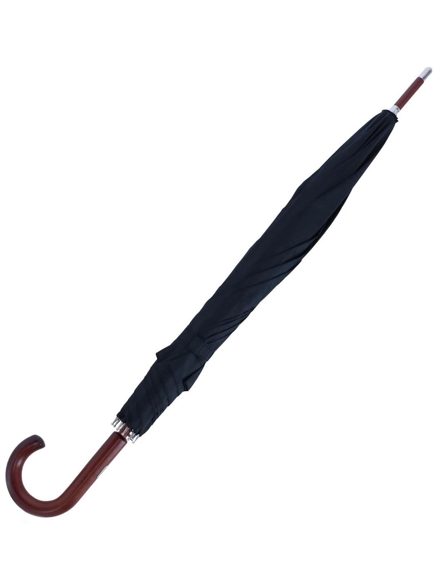 Totes Adult Stately Auto-Open Wooden Stick Umbrella