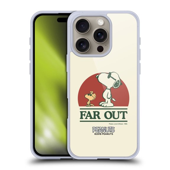 Head Case Designs Peanuts Woodstock 50th Snoopy Woodstock Far Out Soft Gel Case for Apple iPhone 16 Pro