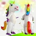 thumbnail image 2 of Inflatable Unicorn Costume Cosplay Party Holiday Christmas Halloween Parade Carnival Suit Jumpsuit Theme Party Dress Up,Height 59"–74.8",WHITE, 2 of 7