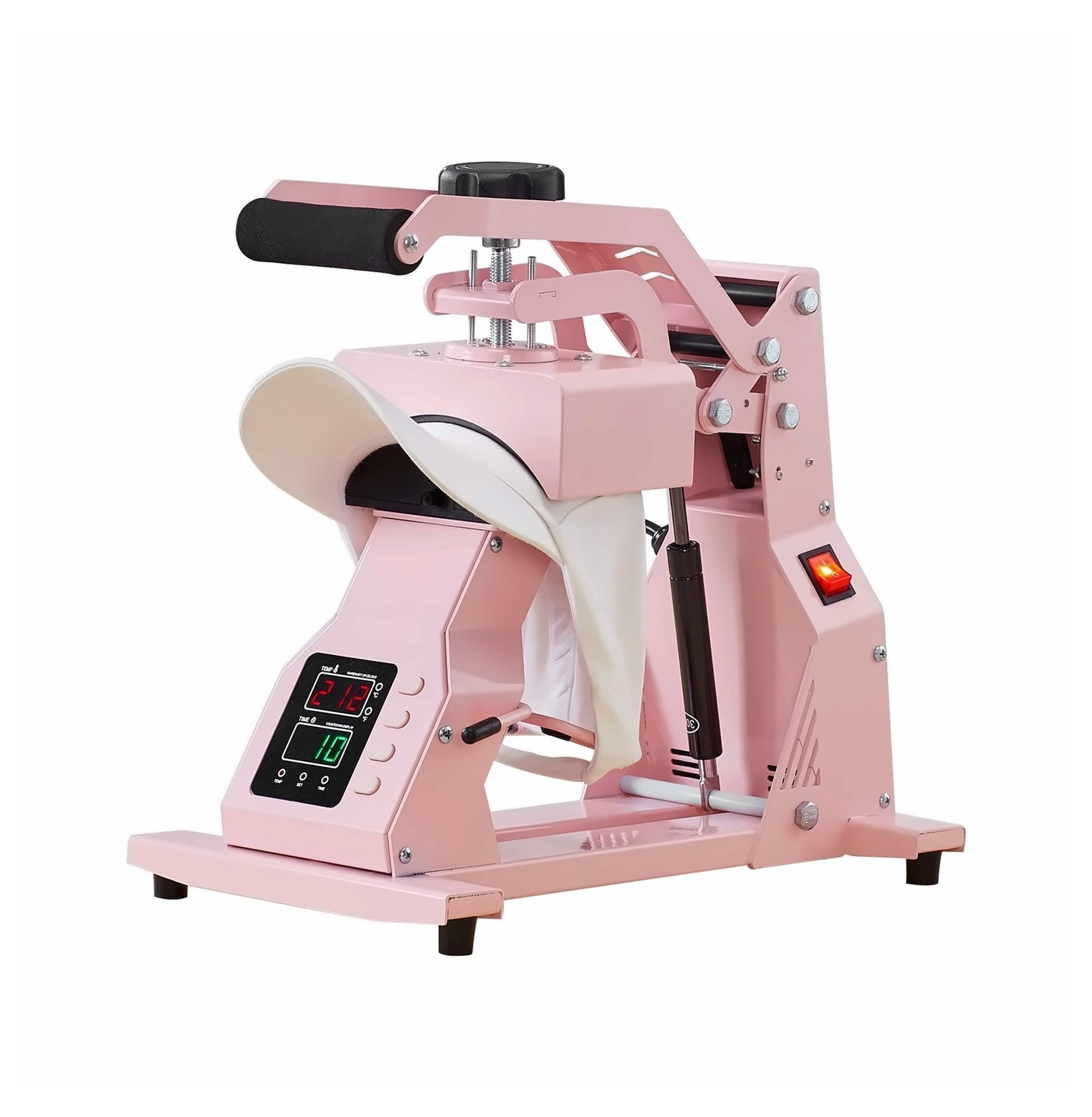 Hat Heat Press Machine for Caps, 2 Platens HTV Press, Pink
