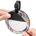 thumbnail image 2 of Tmall Set of 2pcs PU Leather Round Suitcase Tags with Privacy Cover and Name ID Tag - Ideal for Travel Luggage, Handbags, Backpacks, School Bags, 2 of 6
