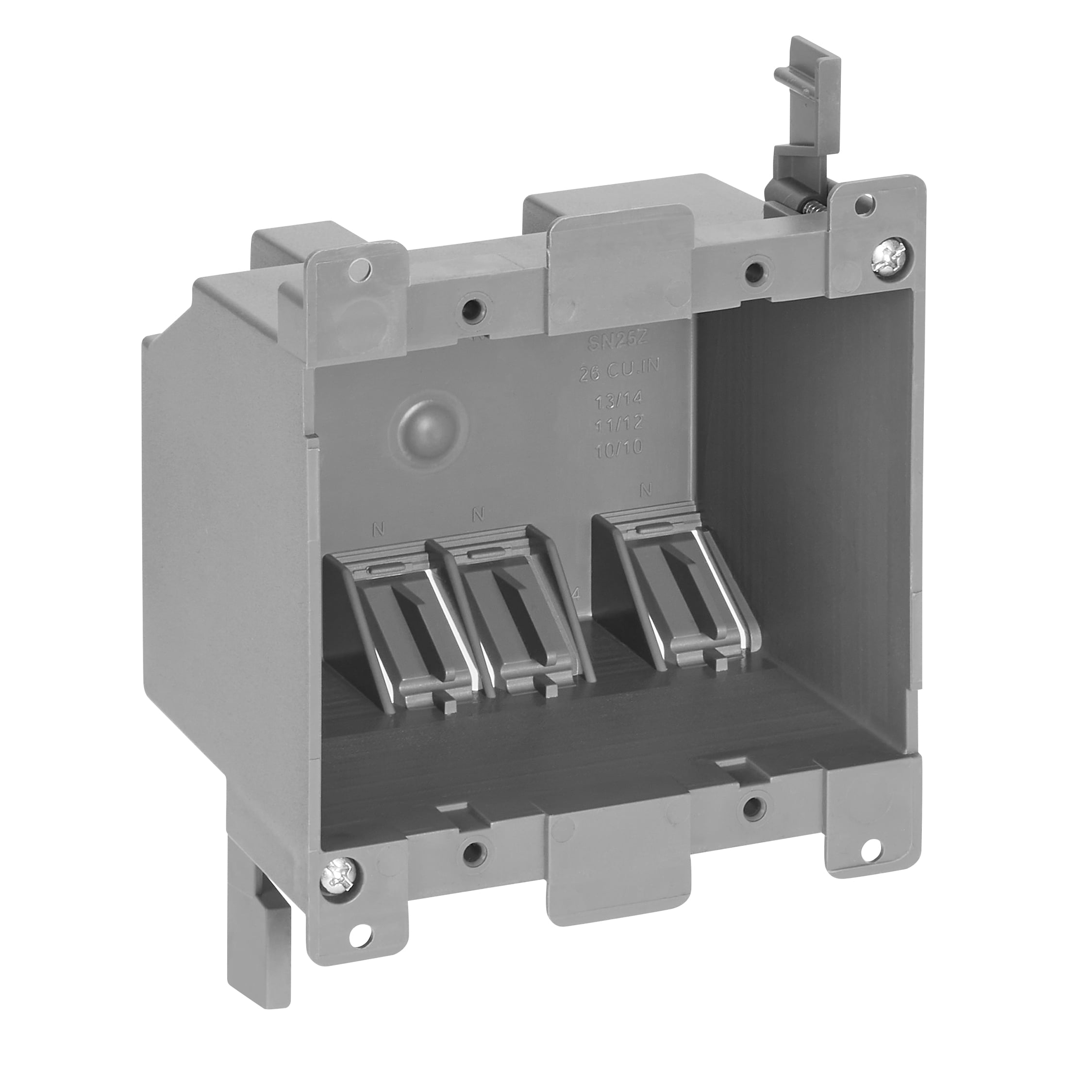 Maxxima 2 Gang 26 cu. in. PVC Old Construction Electrical Switch and Outlet Junction Box, ETL Listed, Gray (10 Pack)