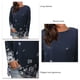 thumbnail image 5 of Blusa de mujer Ticfox Cuello redondo estampado floral manga larga, 5 of 6