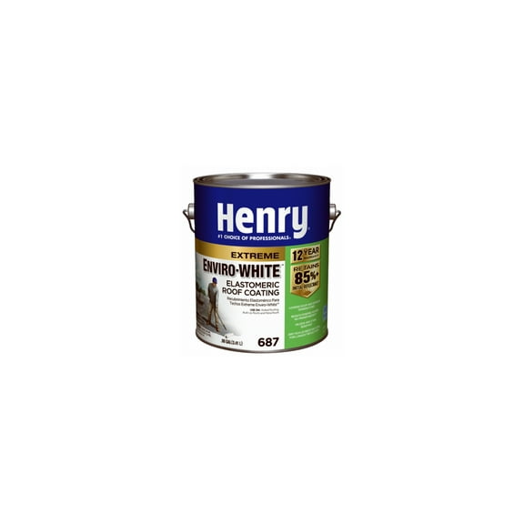 Henry Elastomeric Roof Coating, 1 gal, Pail, White HE687046