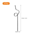 thumbnail image 2 of Unique Bargains 4Pack 10.6' Curly Shape Stainless Steel Straws Reusable Metal Straw, Black, 2 of 6