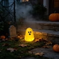 thumbnail image 4 of CQCYDMini Glow in The Dark Ghost Figurines, 3 Pack 2 Inch Tall Halloween Decorations, Resin Ghost Statue for Shelf Table Mantel Spooky Party Favors, 4 of 6
