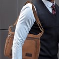 thumbnail image 4 of EeaseMX Bolso bandolera de lona marrón para hombre, tipo cartera, tipo sobre, para viaje., 4 of 7