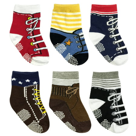 Wrapables® Non-Slip Sneaker Shoe Socks for Baby (Set of