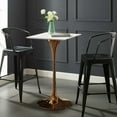 thumbnail image 2 of Modern Deco Contemporary Urban Design Bar Pub and Dining Kitchen Bar Table, Metal Steel Wood, White Rose Gold, 2 of 4