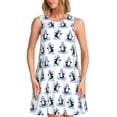 thumbnail image 1 of Balery Skiing Penguin Funny Vestidos de verano para mujer con estampado: vestido holgado sin mangas, vestido playero informal y cómodo para días calurosos., 1 of 7