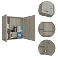 thumbnail image 3 of Sines Medicine Cabinet,Four Internal Shelves,Double Door-Light Gray,Gray Particle Board Bath Faucets Bathroom Storage, 3 of 7