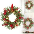 thumbnail image 2 of Gnwei Christmas Wreath, 20 Inch Christmas Wreaths for Front Door, Large Winter Door Wreath with Ball Ornaments, Berries and Norfolk Pines, Xmas Decor for Indoor Outdoor Wall Windows, 2 of 9