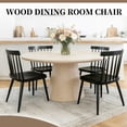 thumbnail image 7 of ClinQ Wooden Windsor Dining Chair Set of 2，Modern Classic Armless Kitchen Side Chairs with Sturdy Iron Legs for Dining Room, Black, 7 of 7