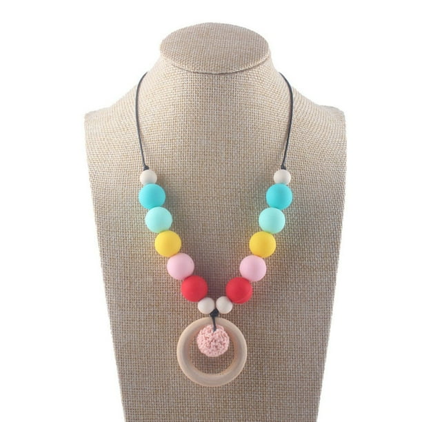 Hequ Baby Teething Necklace For Mom Silicone Teething Beads Walmart Com Walmart Com
