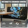 thumbnail image 4 of XYZCANDO Butterfly Moon RV Dinette Cushions Stretchable Camper Accessories Universal Bench Seat Cover Stylish Camper Decor Couch Cover 2 Cushion Sofa 1 Backrest Cover and 1 Bench Cover Black, 4 of 7