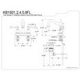 thumbnail image 2 of Kingston Brass KB1604FL 4 in. Centerset Bathroom Faucet, Polished Chrome/Polished Brass, 2 of 2