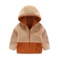 thumbnail image 2 of Toddler Boy's Cute Jackets Hooded Zip Up Color Block Fleece For Autumn And Winter Thickened Elastic Coat Kids Outerwear Size 12-18 Months, 2 of 5