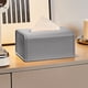 thumbnail image 5 of Caja de pañuelos de cuero para el hogar, la oficina, la sala de estar, soporte para pañuelos con resorte inferior para gabinete de esquina, caja de servilletas de goma suave con apertura en forma de, 5 of 6